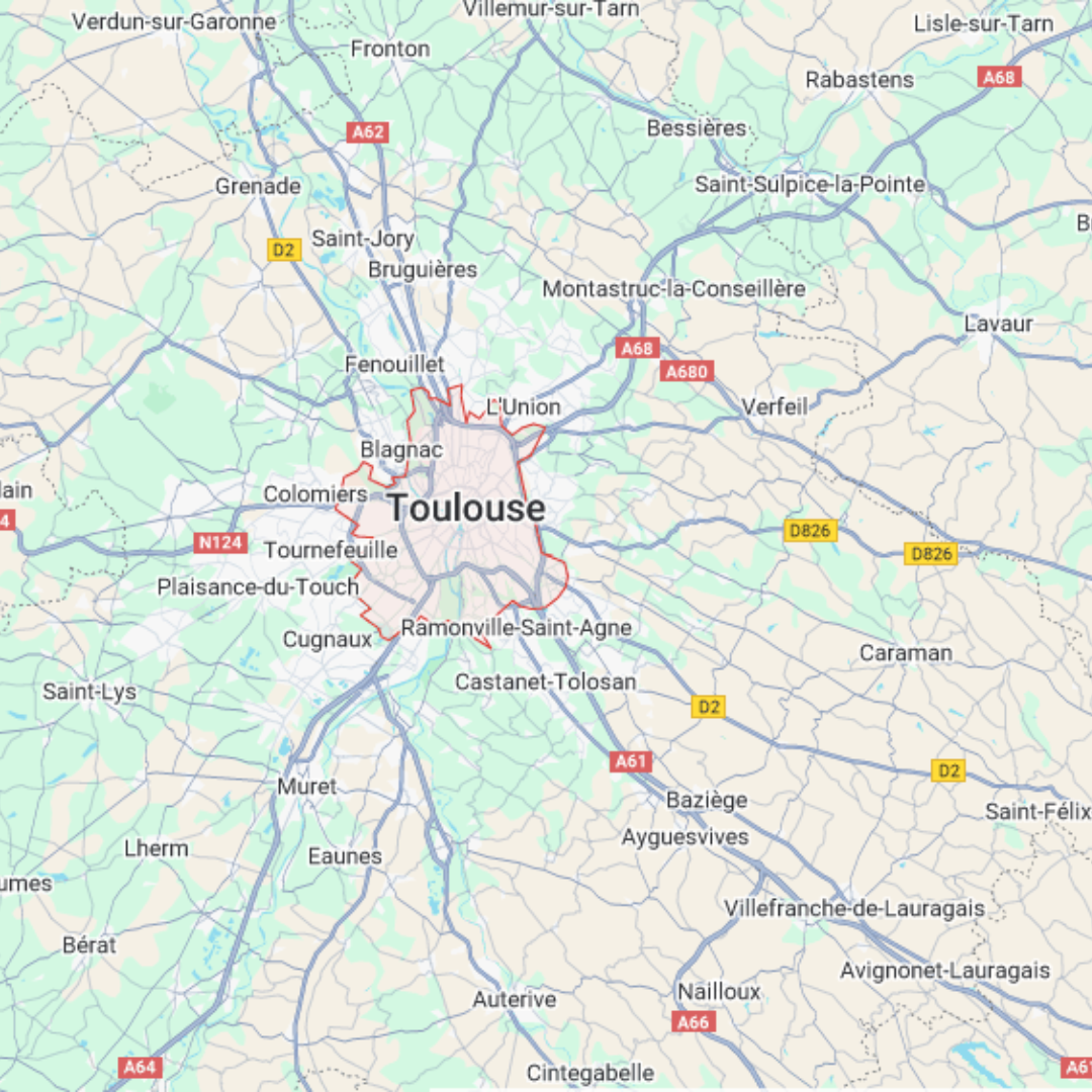 Localisation communes autour de toulouse